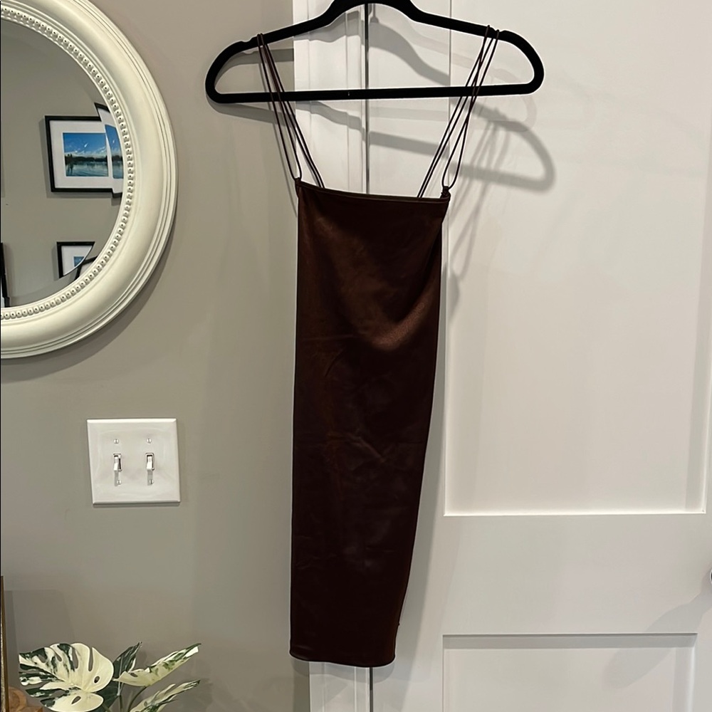 H&M Brown Spaghetti Strap Dress